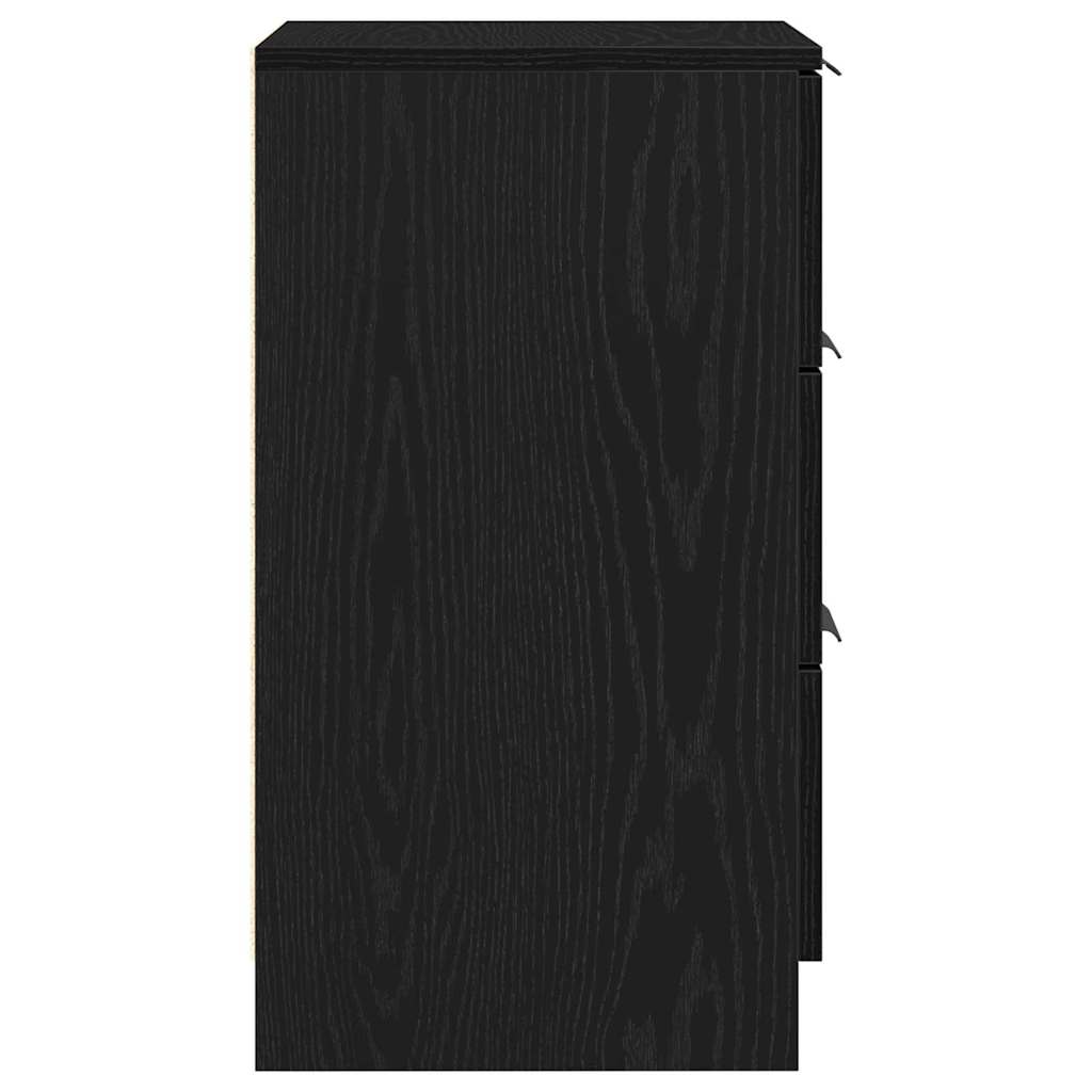 Bedside Cabinet Black Oak 40 x 65 x 65 cm Engineered Wood