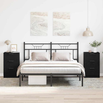 Bedside Cabinet 2 pcs Black Oak 40 x 65 x 65 cm Engineered Wood