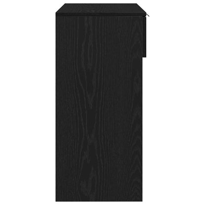 Console Table Black Oak 30 x 36 x 75 cm Engineered Wood
