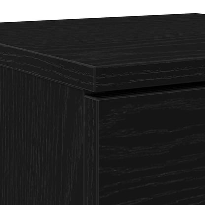 Sideboard with Drawer Black Oak 30 x 30 x 70 cm Engineered Wood