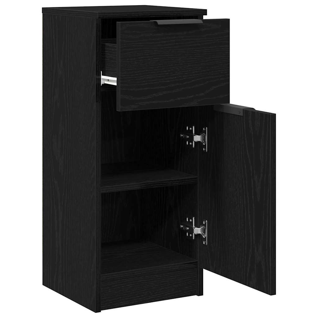 Sideboard 2 pcs Black Oak 30 x 30 x 70 cm Engineered Wood