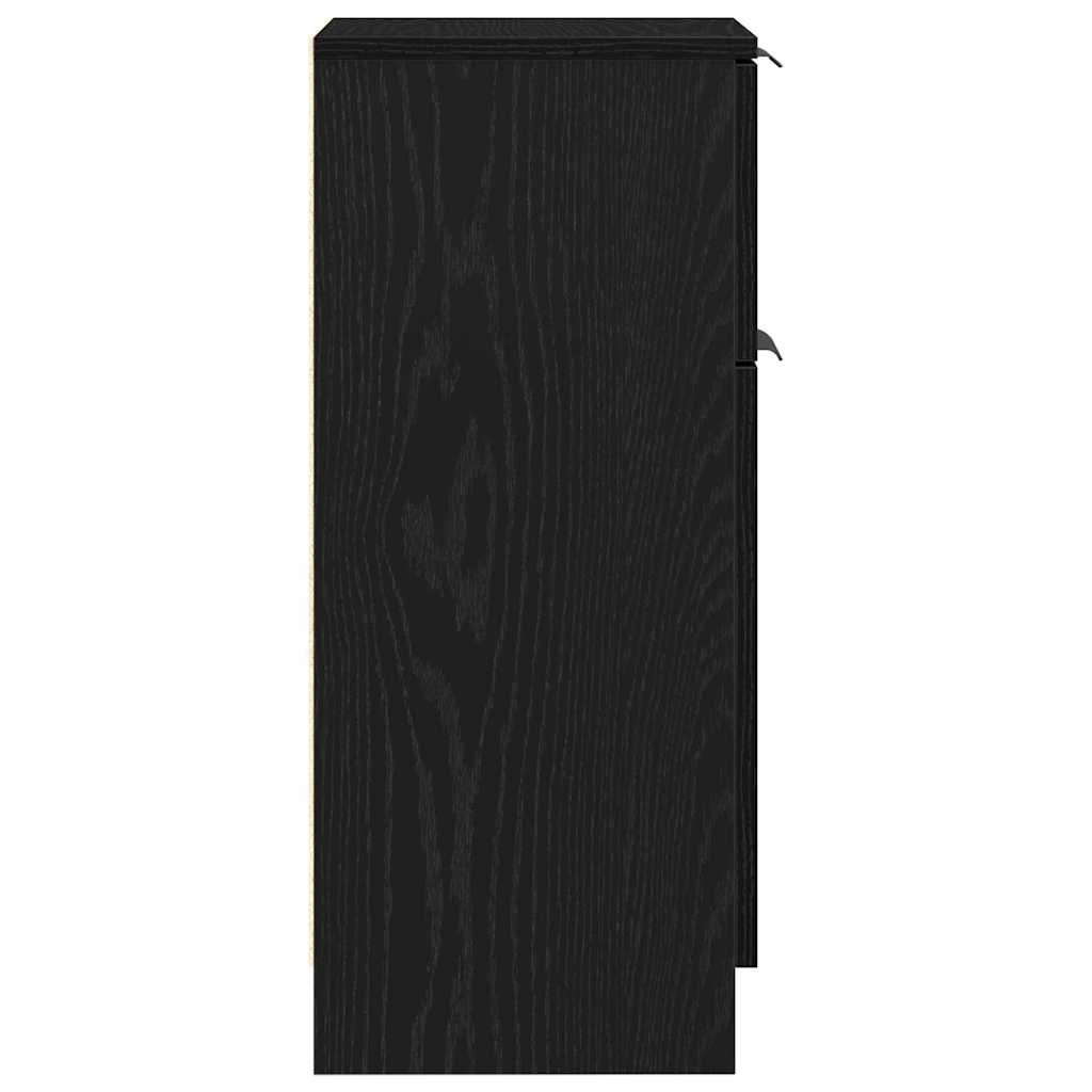 Sideboard 2 pcs Black Oak 30 x 30 x 70 cm Engineered Wood
