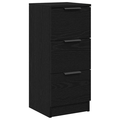 Sideboard with Drawer Black Oak 30 x 30 x 70 cm Engineered Wood