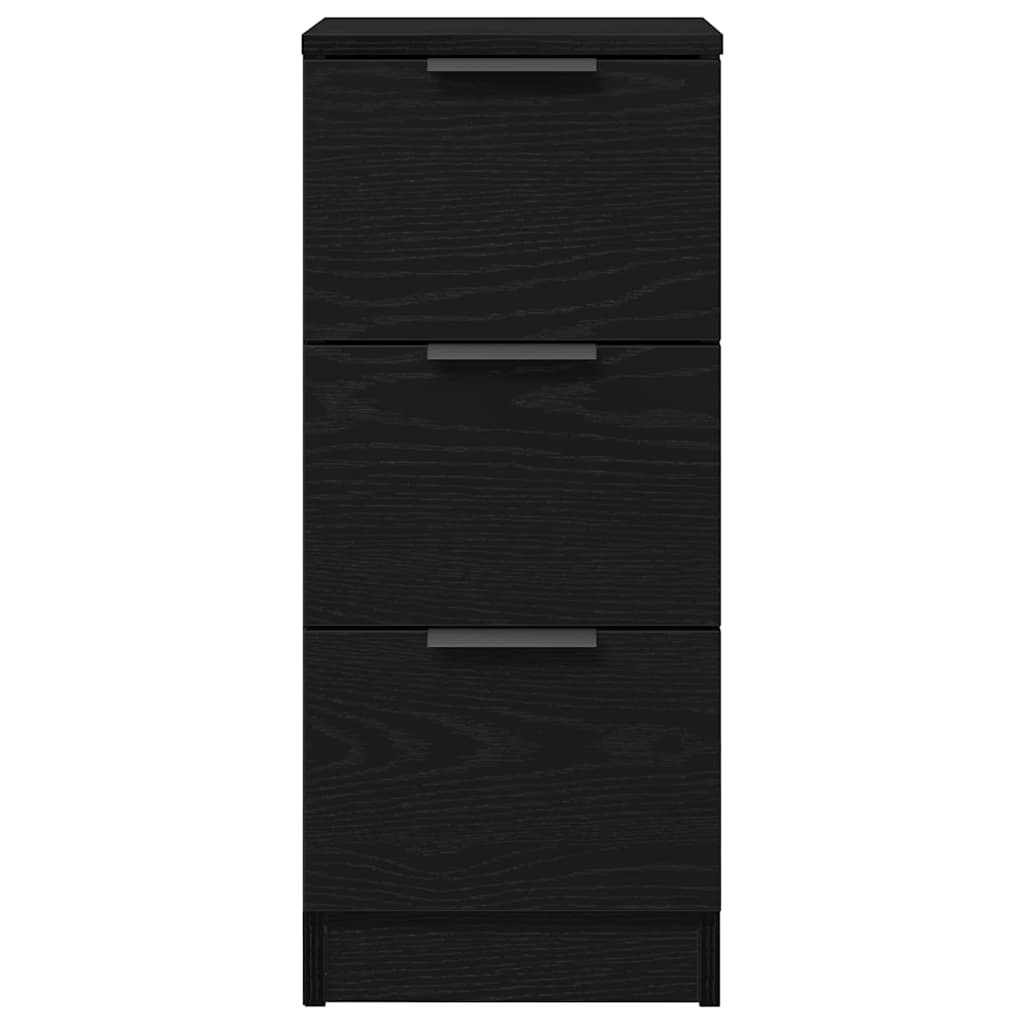 Sideboard with Drawer Black Oak 30 x 30 x 70 cm Engineered Wood