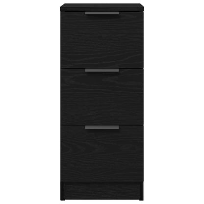 Sideboard with Drawer Black Oak 30 x 30 x 70 cm Engineered Wood