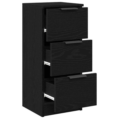 Sideboard 2 pcs Black Oak 30 x 30 x 70 cm Engineered Wood