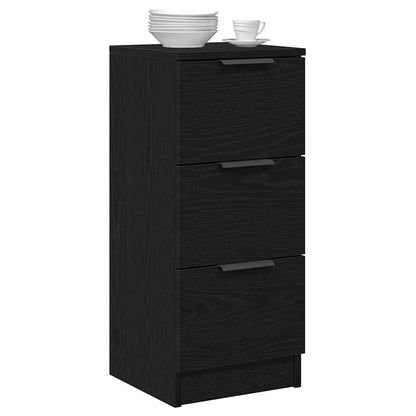 Sideboard 2 pcs Black Oak 30 x 30 x 70 cm Engineered Wood