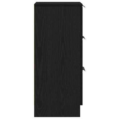 Sideboard 2 pcs Black Oak 30 x 30 x 70 cm Engineered Wood