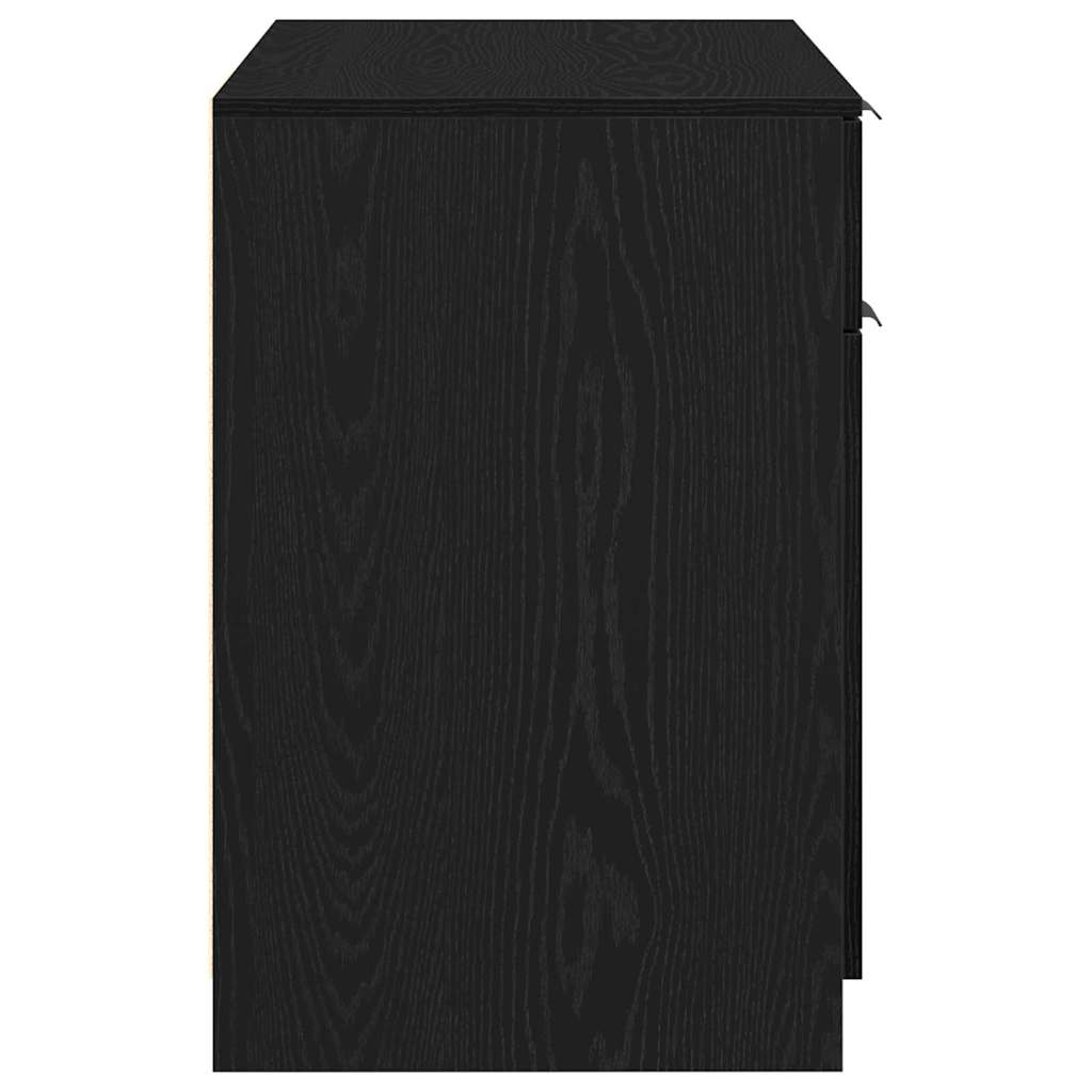 Desk with Drawer Black Oak 100 x 50 x 75 cm Engineered Wood