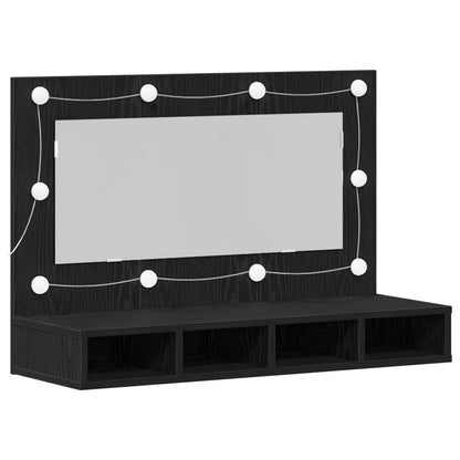 Mirror Cabinet Black Oak 90 x 31.5 x 62 cm Engineered Wood