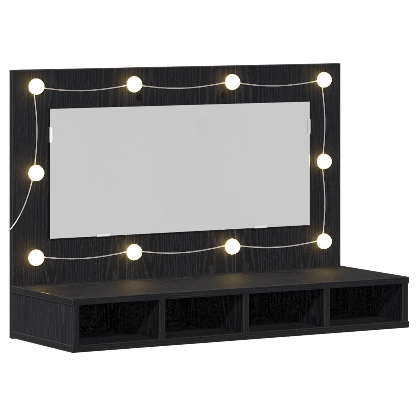 Mirror Cabinet Black Oak 90 x 31.5 x 62 cm Engineered Wood