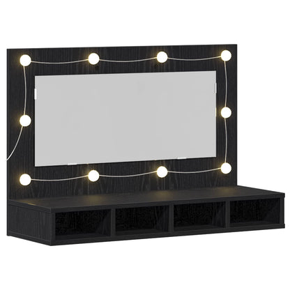 Mirror Cabinet Black Oak 90 x 31.5 x 62 cm Engineered Wood
