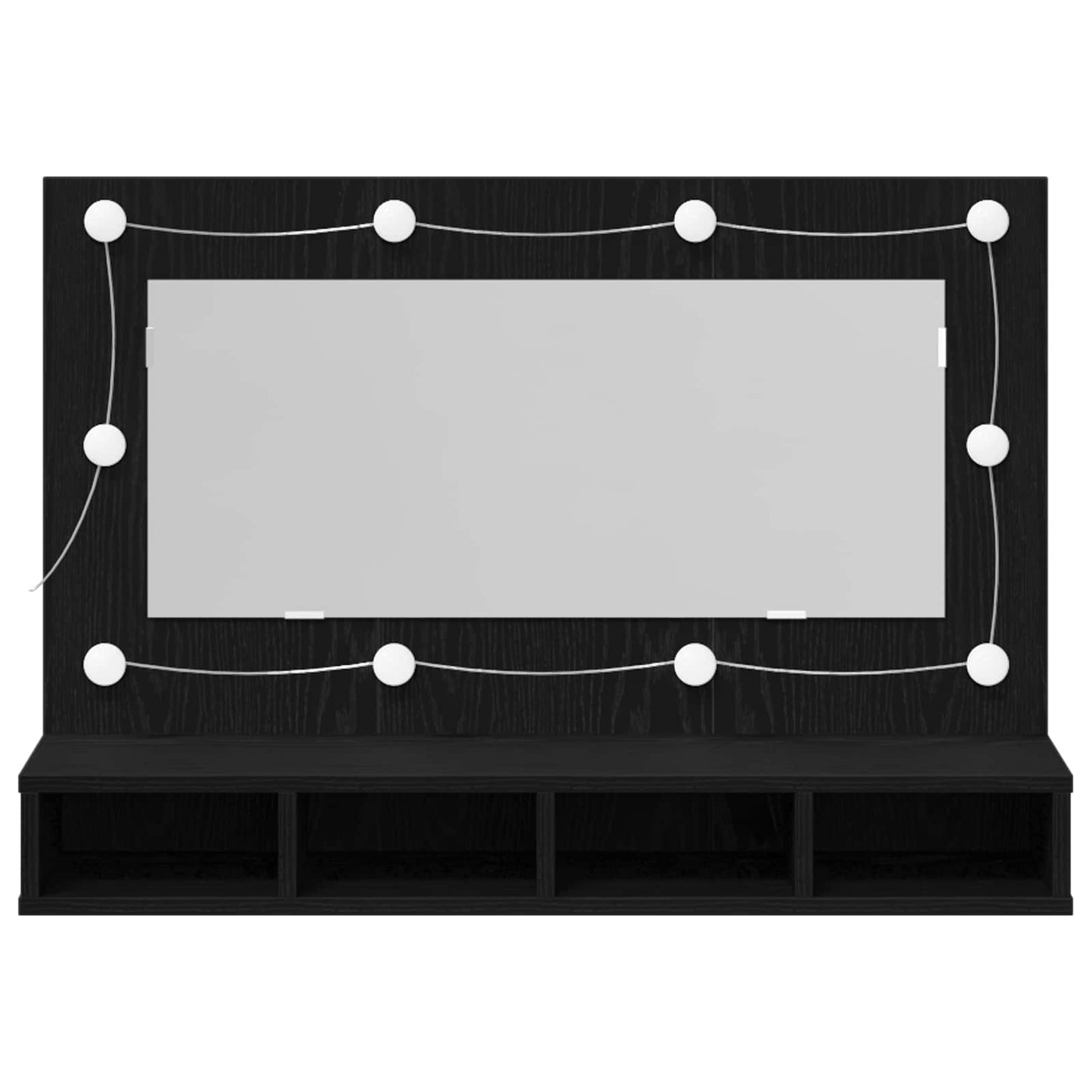 Mirror Cabinet Black Oak 90 x 31.5 x 62 cm Engineered Wood