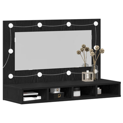 Mirror Cabinet Black Oak 90 x 31.5 x 62 cm Engineered Wood