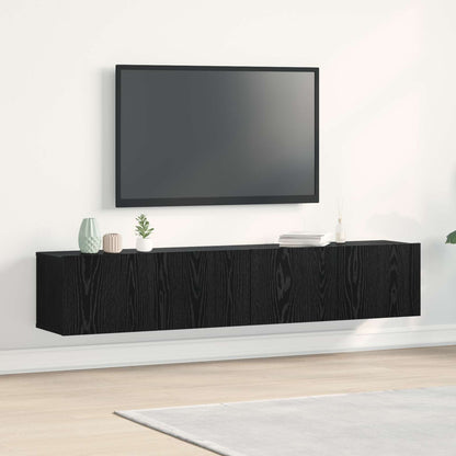 TV Cabinet 2 pcs Black Oak Engineered Wood