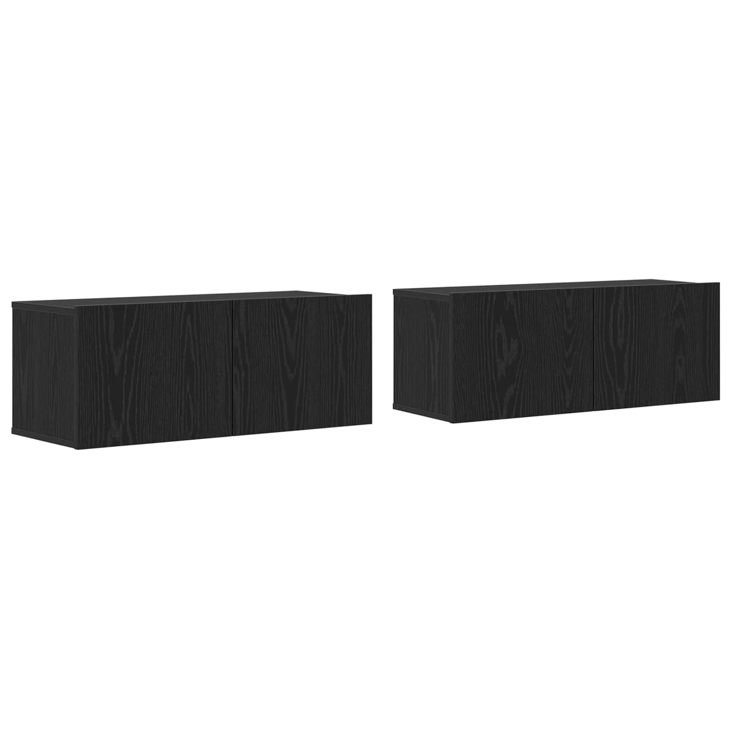TV Cabinet 2 pcs Black Oak Engineered Wood