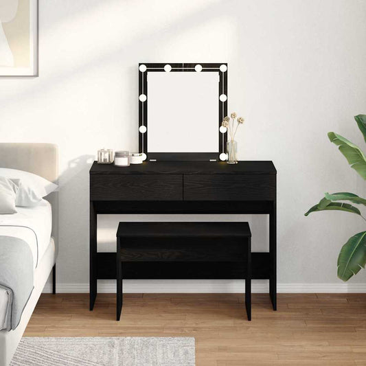 Dressing Stool Black oak 70 x 35 x 45 cm Engineered wood