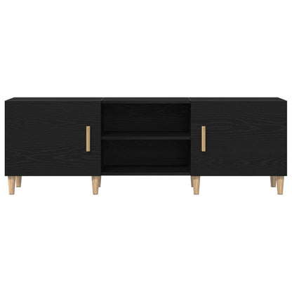 TV Cabinet Black Oak 150 x 30 x50 cm Engineered Wood