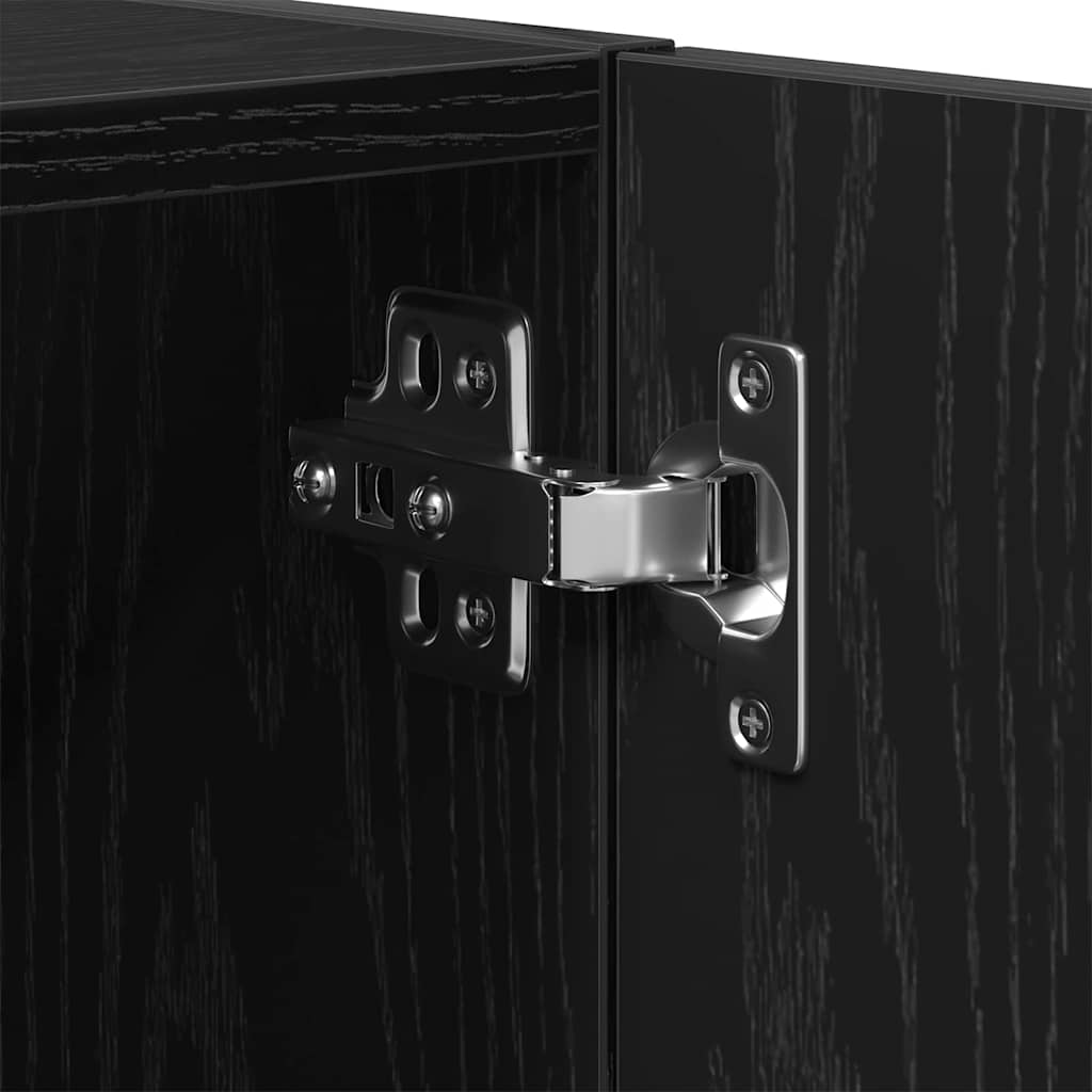Wall Cabinet Black Oak 60 x 30 x 70 cm Engineered Wood