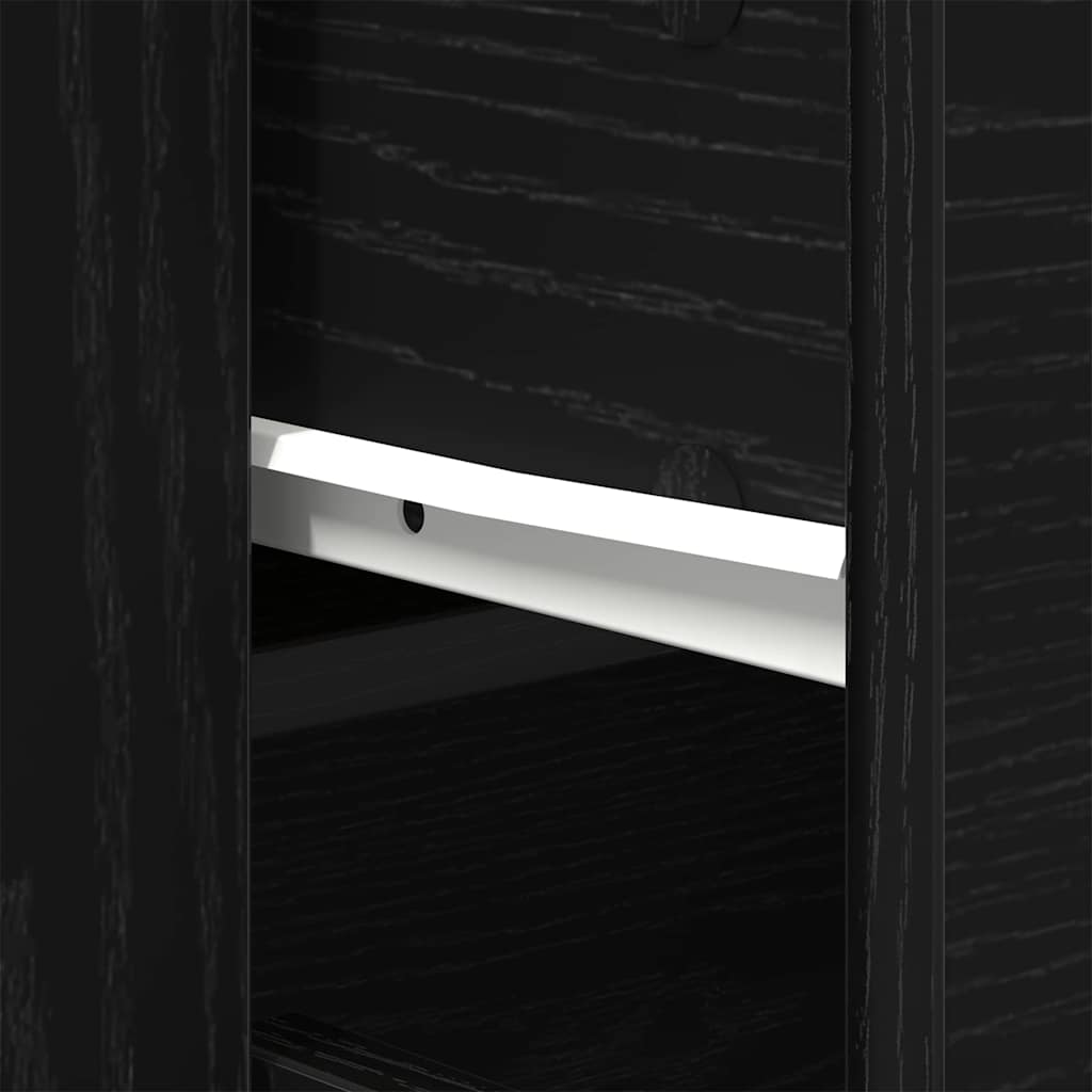 Sideboard with Drawer Black Oak 80 x 33 x 70 cm Engineered Wood