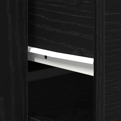 Sideboard with Drawer Black Oak 80 x 33 x 70 cm Engineered Wood