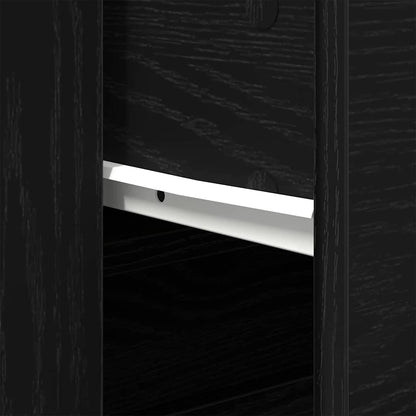 Sideboard with Drawer Black Oak 80 x 33 x 70 cm Engineered Wood