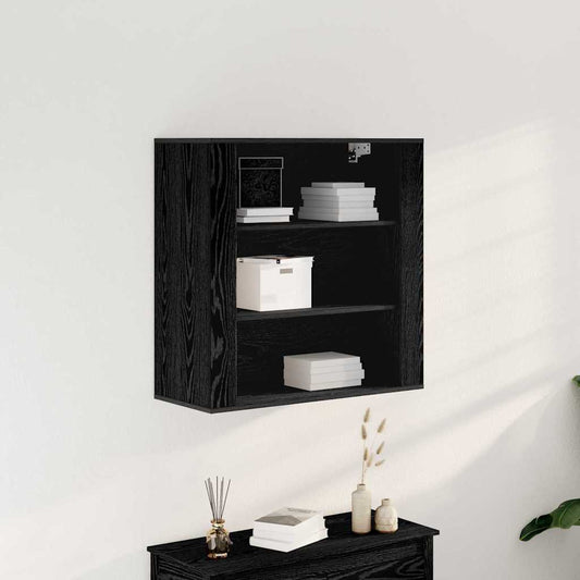Wall Cabinet Black Oak 80 x 33 x 80 cm Engineered Wood