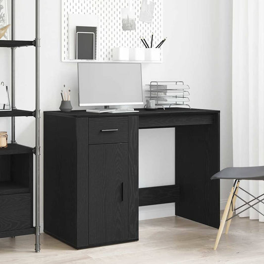 Desk Black Oak 100 x 49 x 74 cm Engineered Wood