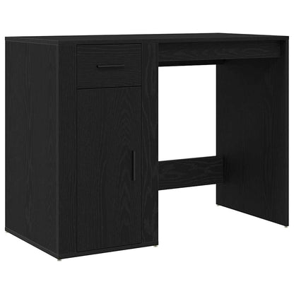 Desk with Drawer Black Oak 100 x 49 x 74 cm Engineered Wood