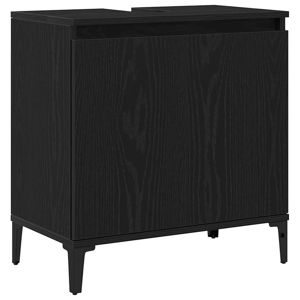 Bathroom Sink Cabinet Black Oak 58 x 33 x 60 cm Engineered Wood