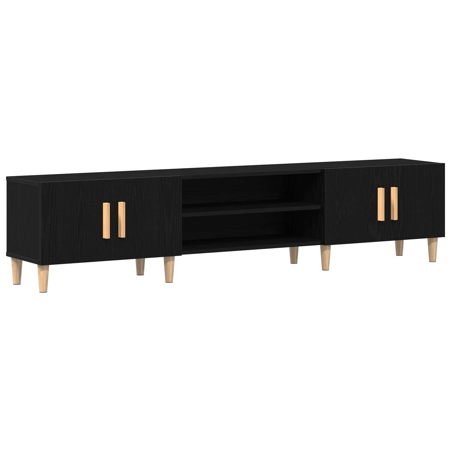 TV Cabinet Black Oak 180 x 31.5 x 40 cm Engineered Wood