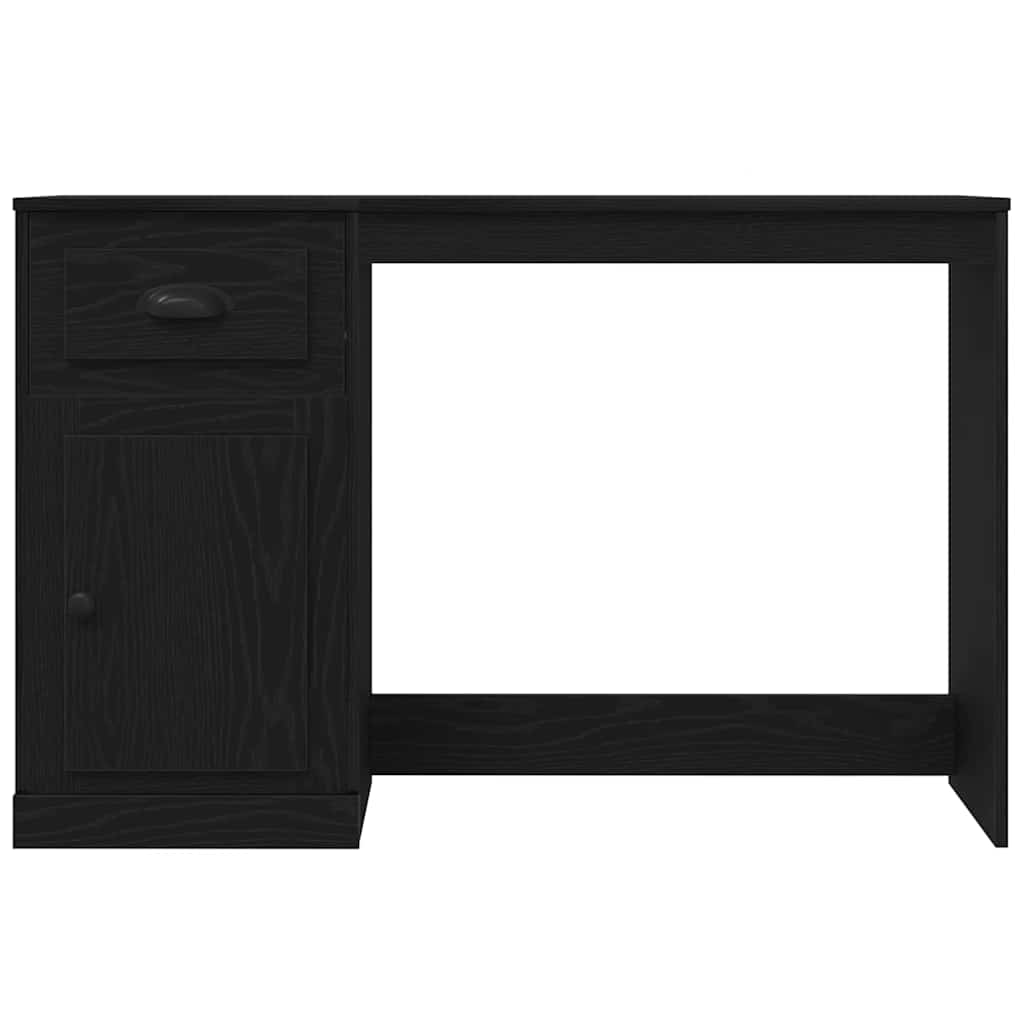 Desk with Drawer Black Oak 50 x 115 x 75 cm Engineered Wood