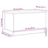 Storage Box Black oak 70 x 40 x 28 cm Engineered Wood