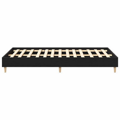Bed Frame Black Oak 193 x 138 x 25 cm Engineered Wood