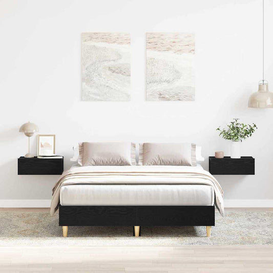 Bed Frame Black oak 120 x 190 cm Engineered wood