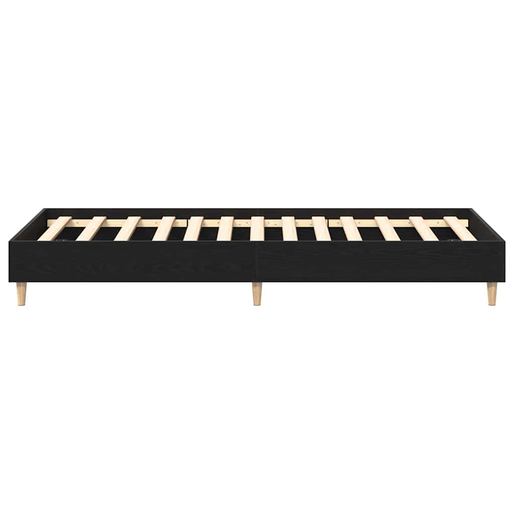 Bed Frame Black Oak 193 x 78 x 25 cm Engineered Wood