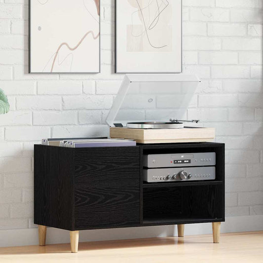Record Cabinet 84.5 x 38 x 48 cm Engineered Wood Black oak