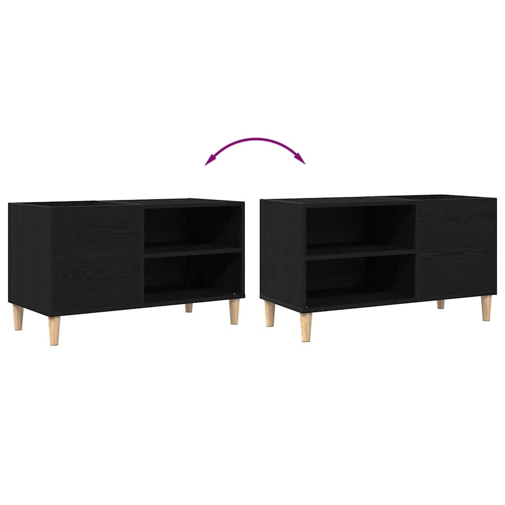 Record Cabinet Black oak 84.5 x 38 x 48 cm Engineered Wood