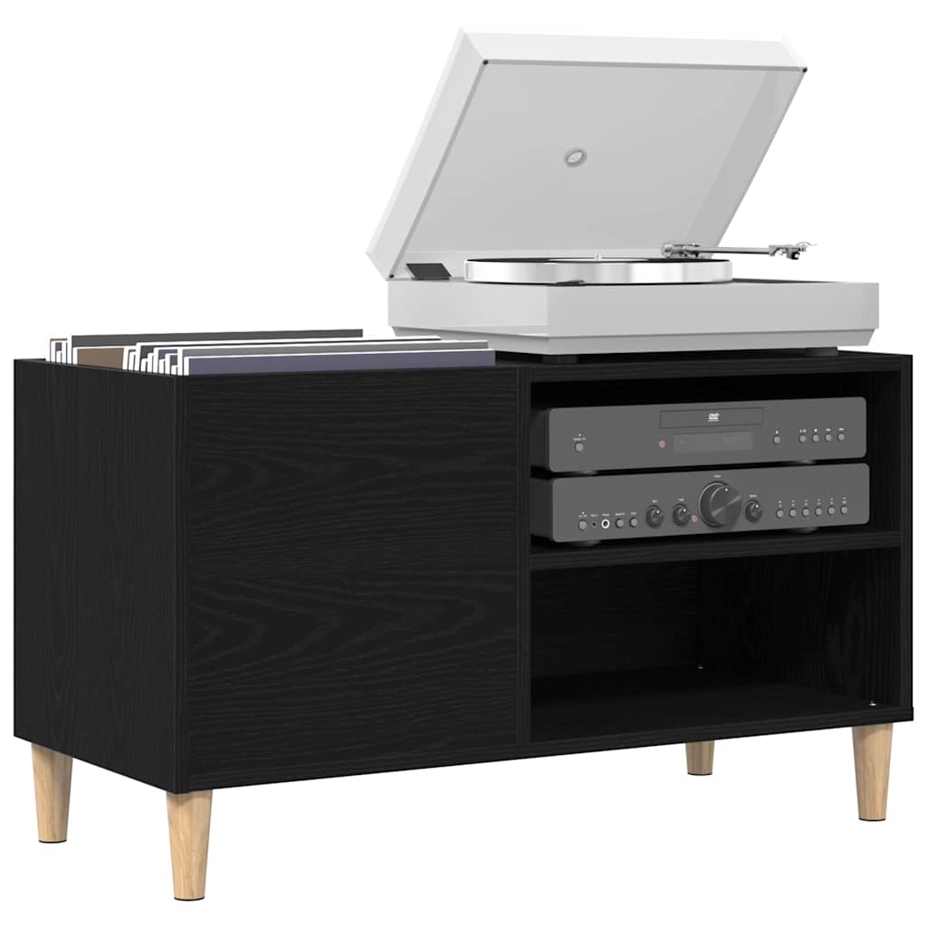Record Cabinet Black oak 84.5 x 38 x 48 cm Engineered Wood