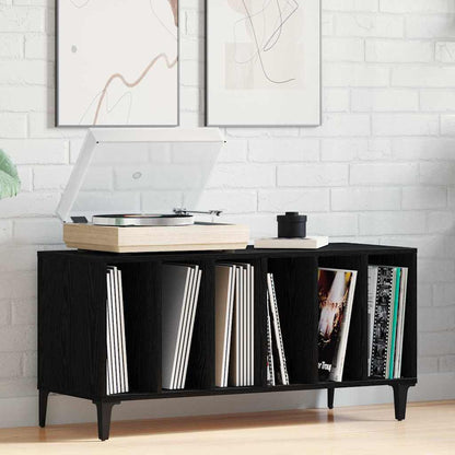 Record Cabinet Black Oak 100 x 38 x 48 cm Engineered Wood