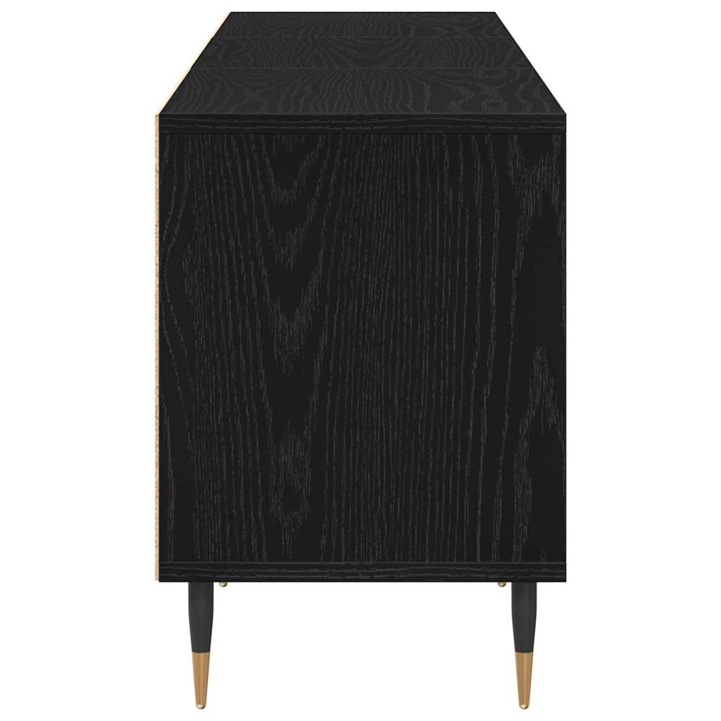 TV Cabinet Black Oak 150 x 30 x 44.5 cm Engineered Wood