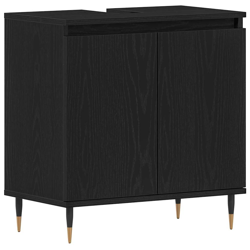Bathroom Sink Cabinet Black Oak 58 x 33 x 60 cm Engineered Wood