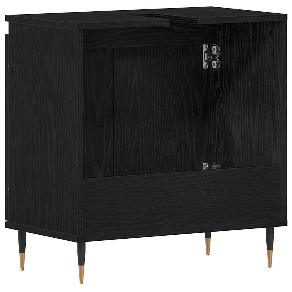 Bathroom Sink Cabinet Black Oak 58 x 33 x 60 cm Engineered Wood