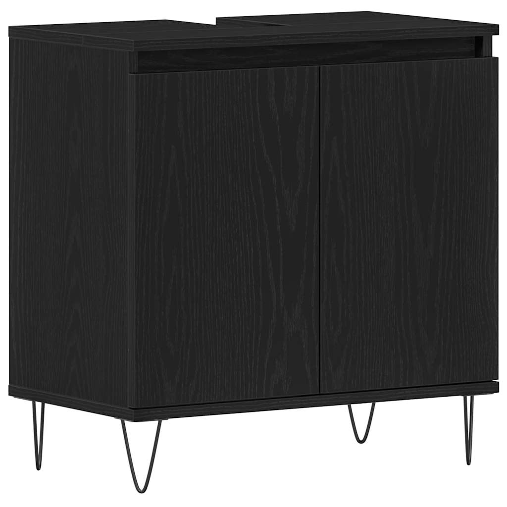 Bathroom Sink Cabinet Black Oak 58 x 33 x 60 cm Engineered Wood