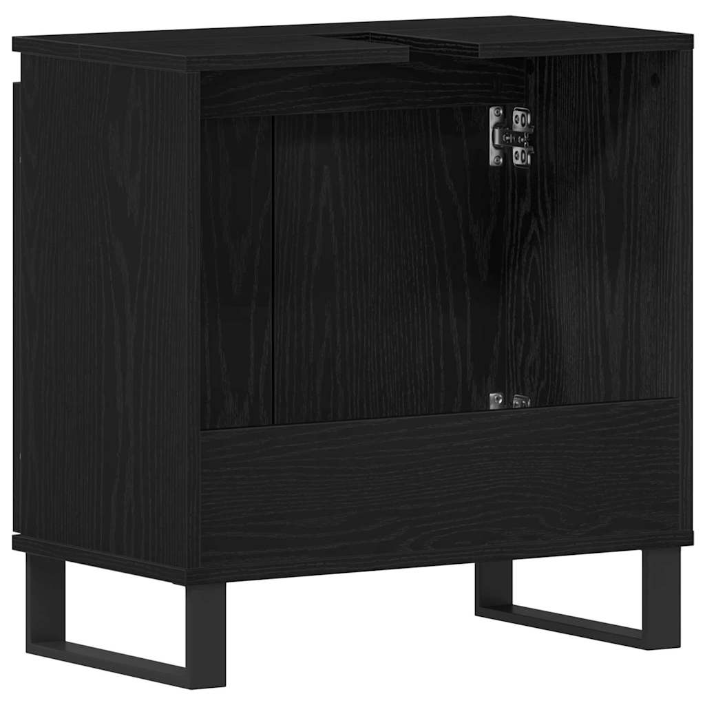 Bathroom Sink Cabinet Black Oak 58 x 33 x 60 cm Engineered Wood