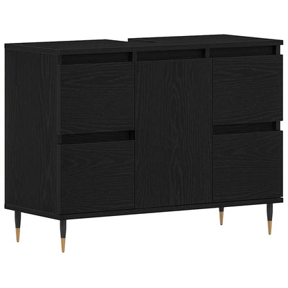Bathroom Sink Cabinet Black Oak 80 x 33 x 60 cm Engineered Wood
