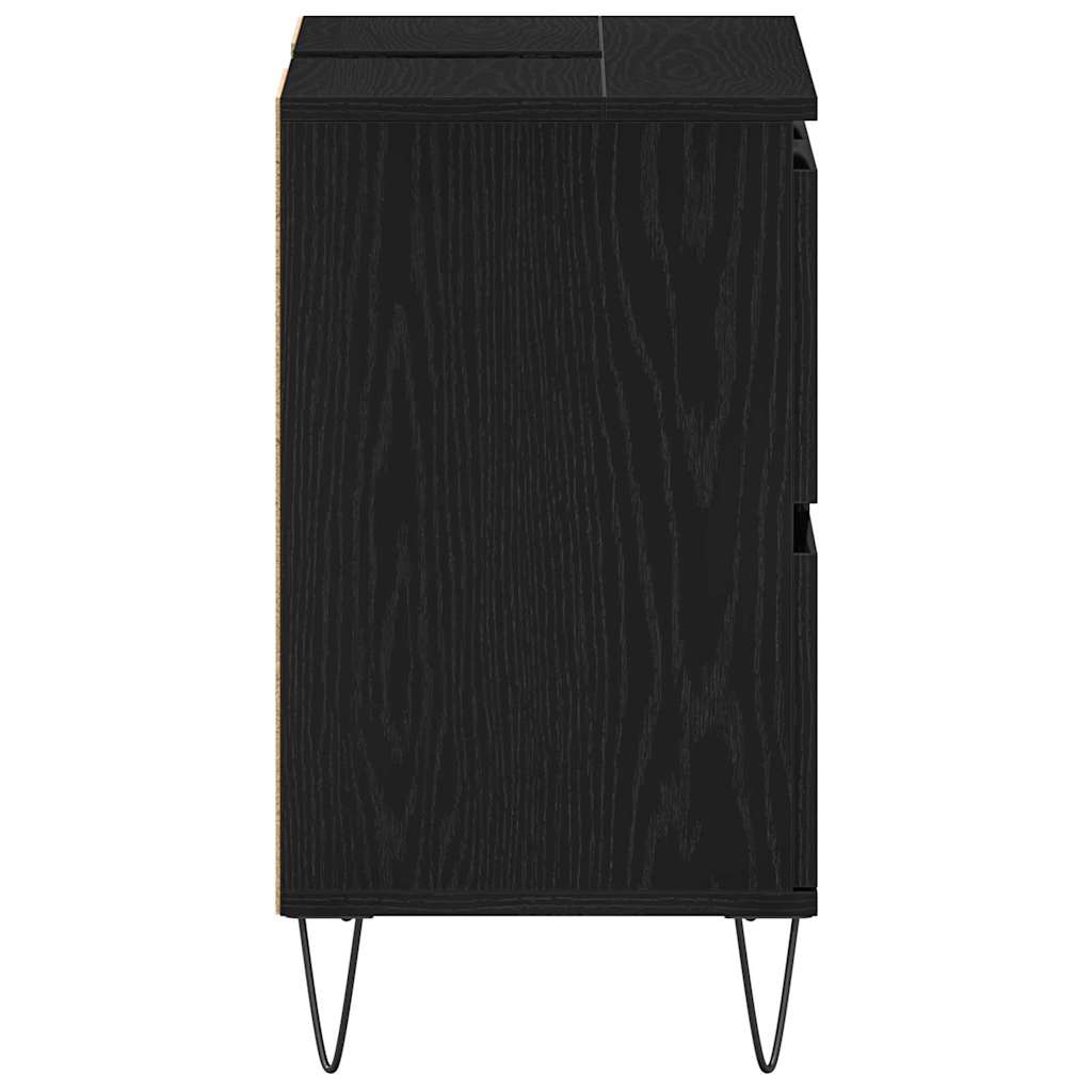 Bathroom Sink Cabinet Black Oak 80 x 33 x 60 cm Engineered Wood