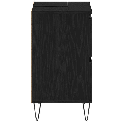 Bathroom Sink Cabinet Black Oak 80 x 33 x 60 cm Engineered Wood
