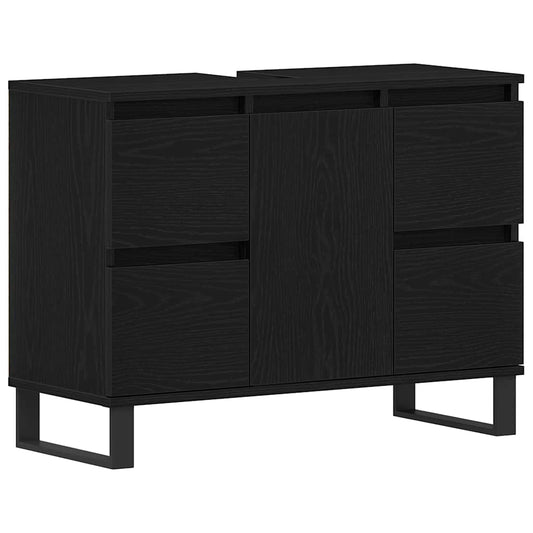 Bathroom Cabinet Black oak 80 x 33 x 60 cm Engineered Wood