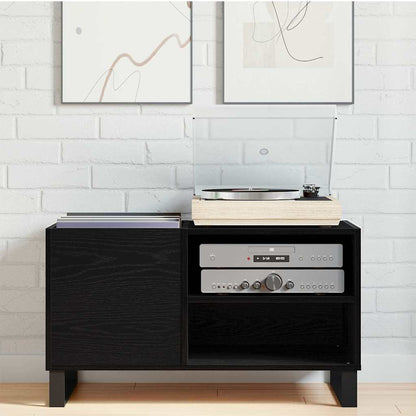 Record Cabinet Black oak 85 x 38 x 48 cm Engineered Wood